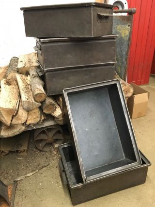 One,  Vintage Industrial Steel Metal Storage Bin Box 2