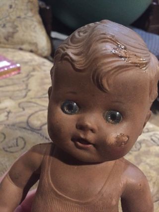 Vintage Tod - L - Tim Sun Rubber Co.  Boy Baby Doll 17 Barberton Usa