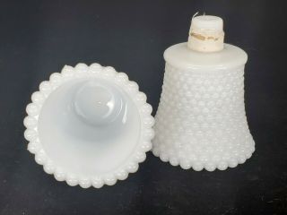 Vintage White Milk Glass Hobnail Votive Candle Holder Peg