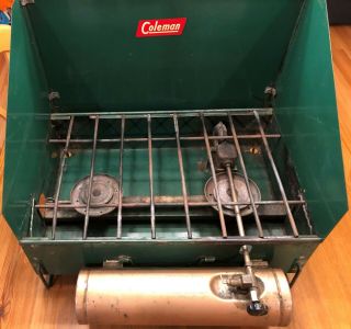 Vintage 1948 To 1953 Coleman 425 2 Burner White Gas Camping Stove