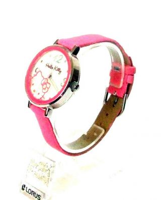 " Hello Kitty " Silver Tone And Bright Pink Watch With A Bright Pink Strap