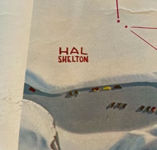 Vintage HAL SHELTON Ski Resort Poster ALTA Utah Wasatch Natl Forest Map 2