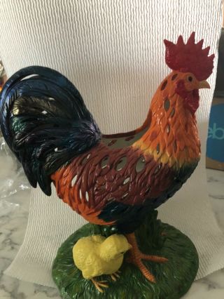 Partylite Rooster And Chicks Tea Light Candle Holder Home Accent Decor Awesome