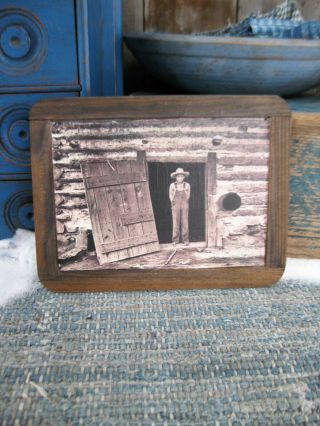 Antique School Slate Chalk Board Old Photo Print Farm Boy