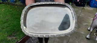 A Vintage Silver Plated Serving Tray With A Mirror Finish.  Early 1900.  S