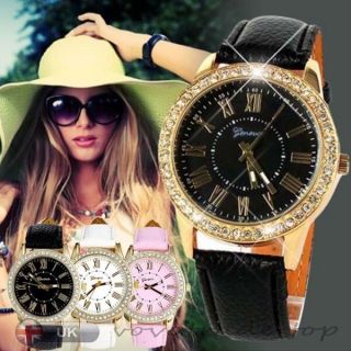 Luxury Fashion Women Watch Stainless Steel Analog Leather Casual Wrist Watches