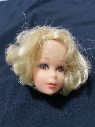 Vintage Barbie Head Only Rare Blond Brown Eyes Lashes