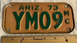 Antique 1973 Arizona Motorcycle License Plate Vintage Reflective 1 Of 9 Separate