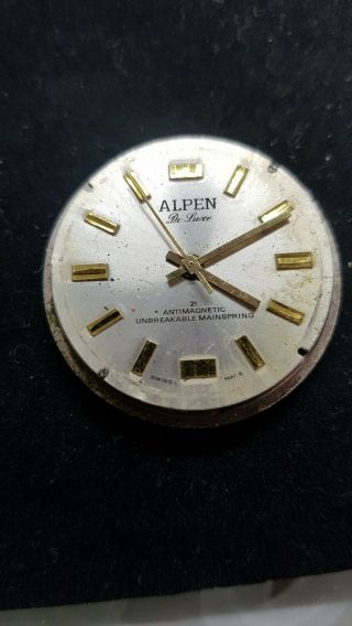 Alpen De Luxe Gents Vintage Retro Mechanical Watch - (for Repair)