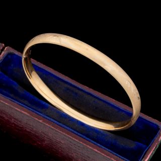 Antique Vintage Art Deco 12k Yellow Gold Filled Gf Wedding Bangle Bracelet 5.  9g