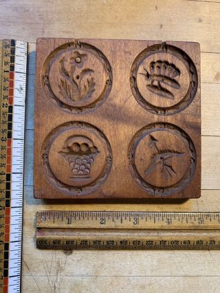 Antique 19th C.  German Carved Circular Springerle Speculoos Cookie Mold