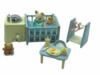 Calico Critters Sylvanian Families Blue Nightlight Nursery Set With Mouse Baby