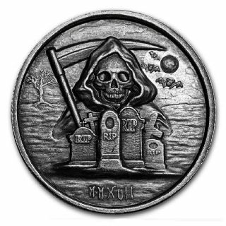 2017 " Grim Reaper " 1 Oz Antiqued Silver Round