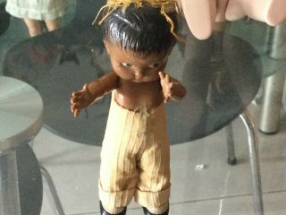 Vintage Knickerbocker Rattle Small Hard Plastic Doll Ca1949 To1950s 15 Cm In Ht