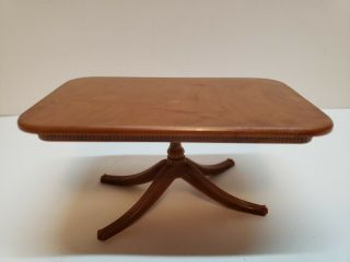 Vintage Doll House Miniature Dining Room Table With Pedestal Base
