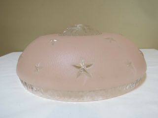 Antique Art Deco Pink Glass Ceiling Light with Center Hole Mount,  Stars 3