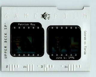 1996 - 97 Upper Deck Sp Game Film Patrick Roy Insert Card Gf3 Rare Avalanche Bv
