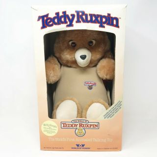 Vintage 1985 Teddy Ruxpin With Cassette And Box
