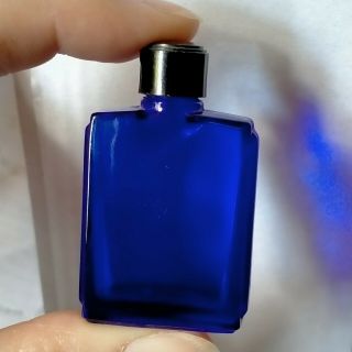 Antique Cobalt Blue Glass Bottle Mini Miniature Tiny Perfume Old Early 1900s