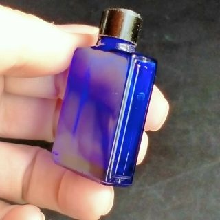Antique Cobalt Blue Glass Bottle Mini Miniature Tiny Perfume Old Early 1900s 2