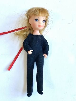 Vintage Tiny Teen Mini Doll 5 " 1967 Uneeda Fashion Jumpsuit Mod Barbie