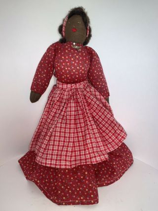 Vintage Primitive Folk Art African American Rag Doll Handmade Black Americana