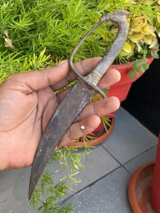 Ancient Rare Iron Hand Forged Horse Aluminium Handle Dagger Knife Sword Khanjar