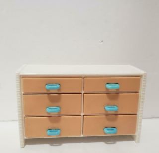 Vintage Tomy Dollhouse Furniture Baby Dresser Changing Table Rare