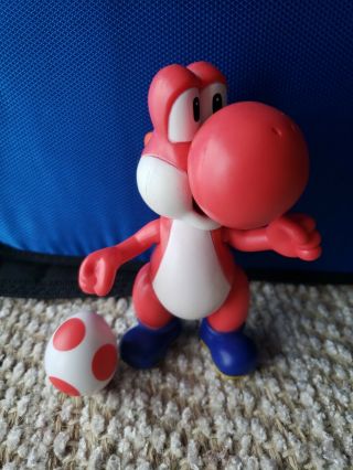 World Of Nintendo Mario Red Yoshi Figure Rare With Red Egg Cute