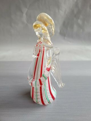 Murano ? Art Glass Gold Flake Nativity Angel 6  T