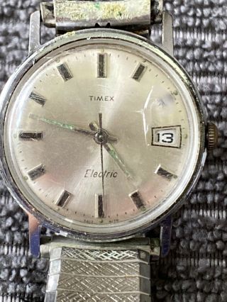 Vintage Men’s 1970 Timex Electronic W/date Watch Parts/repair 122
