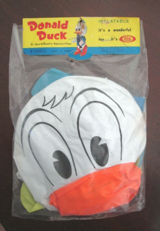 Vintage 1970s Inflatable Donald Duck Walt Disney Productions In Package Rare