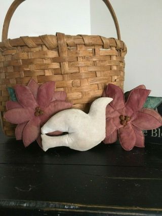 Holiday Dove And Poinsettia Ornament/bowl Fillers