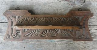 Antique Vintage Wood Wall Mount Pipe Rack Holder For 5 Pipes