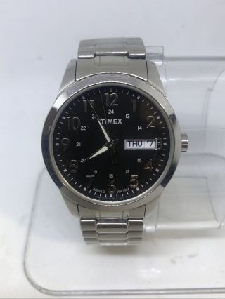 Timex Men’s T2m932 Silver Tone Black Dial Analog Watch 6