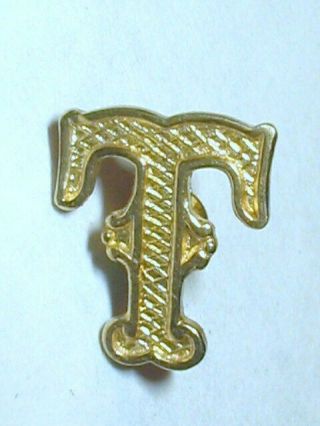 Antique 10k Solid Gold Monogram Initial Letter " T " 9x8mm For Ring - Pendant