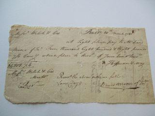 Antique Early American Autograph Letter Signed Document Captain 1780 James Cox