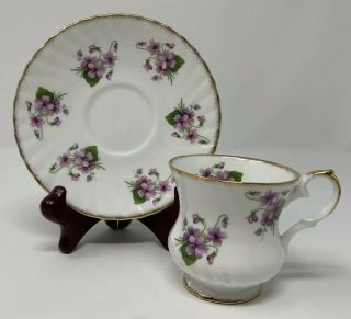Vintage Elizabethan Fine Bone China Mini Teacup & Saucer Footed Floral England
