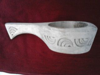Antique Primitive Old Wooden Hand Made Carved Spoon Paddle