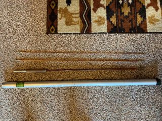 Rare Vintage Vordisch Brothers Spin - Flex 3 Pc Bamboo Fly Rod.  Metal Tube Case.