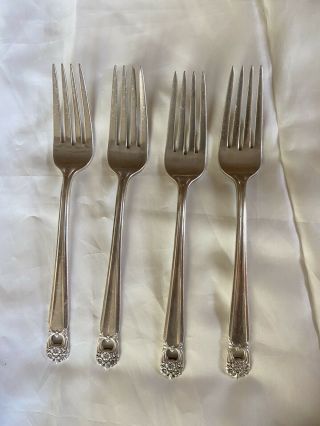1847 Rogers Bros.  Eternally Yours Silverplate 4 Dinner Forks/7.  5”