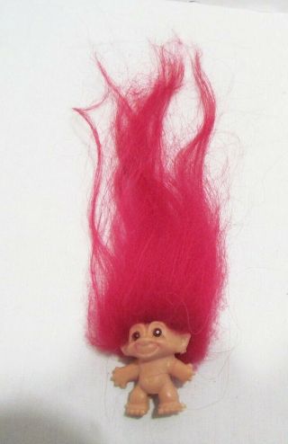 Troll Doll Vintage 1964 Pencil Topper 1.  5 " Tall Red Hair S.  H.  E.  Scandia House