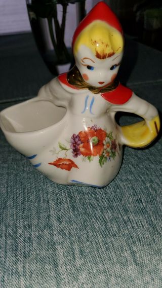 Antique 1940s Hull Pottery Little Red Riding Hood Open Sugar Bowl And Creamer