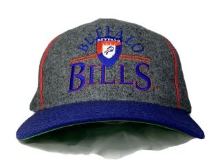 Vintage 90s Buffalo Bills The Game Logo Snapback Hat Cap Nfl Wool Blend Rare