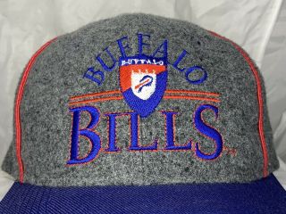 Vintage 90s Buffalo Bills The Game Logo Snapback Hat Cap NFL Wool Blend Rare 2