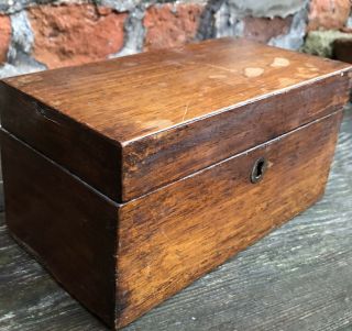 Antique Wooden Tea Caddy Box Restoration Treen Wood Vintage Veneer Repair Spares