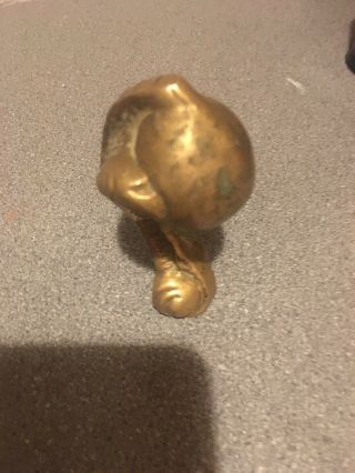 Vintage / Antique Heavy Solid Brass Ball And Claw Embellishment