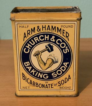 Old Antique Arm And Hammer Baking Soda Advertising Tin 3
