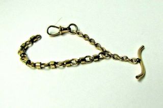 Vintage Antique S&b 4.  75 " Yellow Gold Filled Pocket Watch Chain Fob Tube Chain