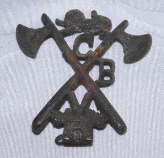 Antique Military Badge Plate - Unknown Origin - Crossed Axes
